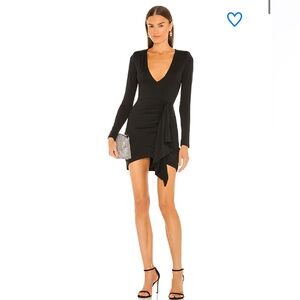 Superdown Martina deep V dress Black S NWOT SOLD OUT!!!